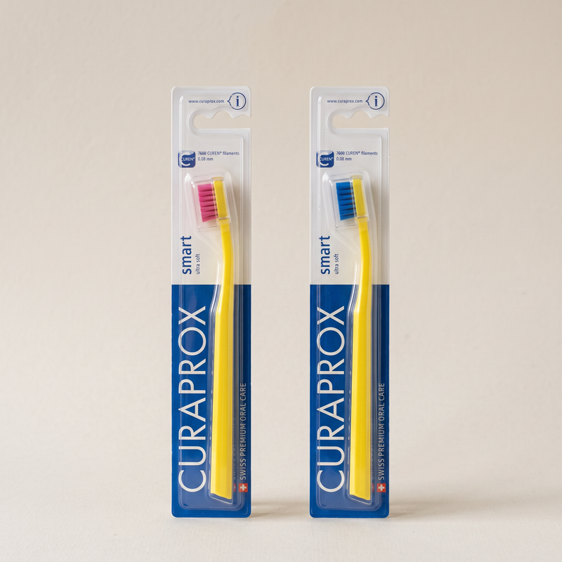 Curaprox CS Smart yellow toothbrush 2-pack, studio