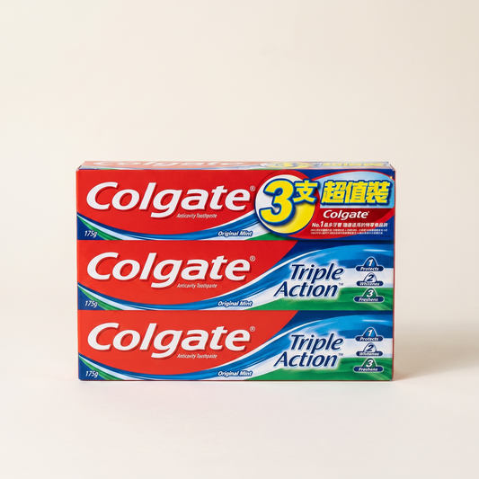 Colgate Triple Action toothpaste 175g x3, studio