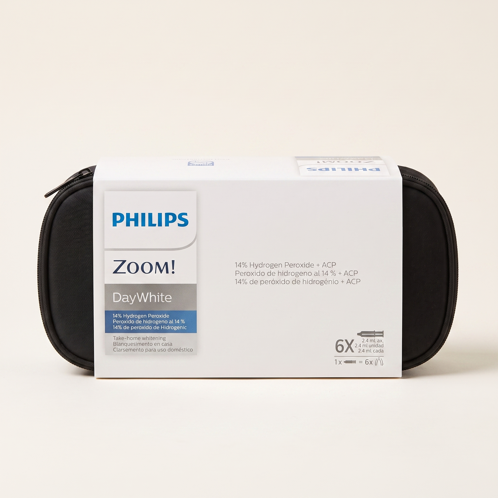 Philips Zoom DayWhite 14% HP, 6-syringe kit box and pouch, studio