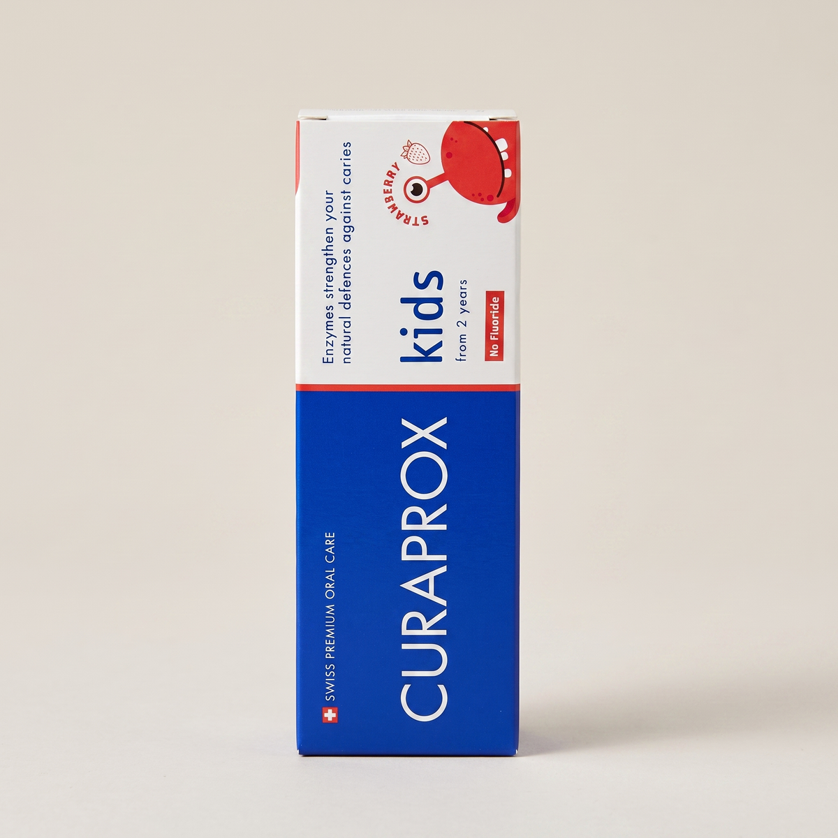 Curaprox Kids strawberry no-fluoride toothpaste 60ml, studio