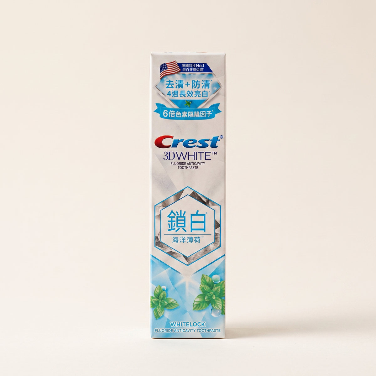 Crest 3D White WhiteLock sea mint toothpaste 120g, studio