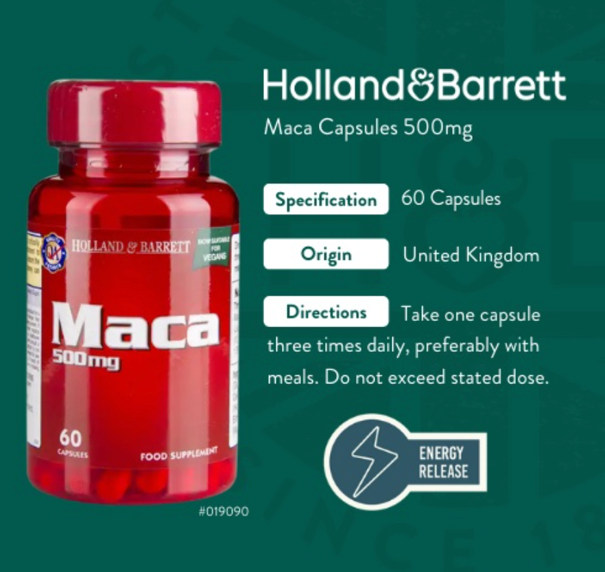 Holland & Barrett Maca Capsules 500mg 60 Capsules