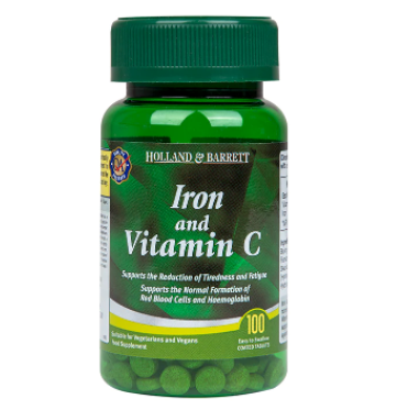 Holland & Barrett Iron & Vitamin C 100 Tablets (Parallel Import)