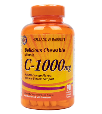 Holland & Barrett - Chewable Vitamin C with Rose Hips 90 Tablets 1000mg (Parallel Import)