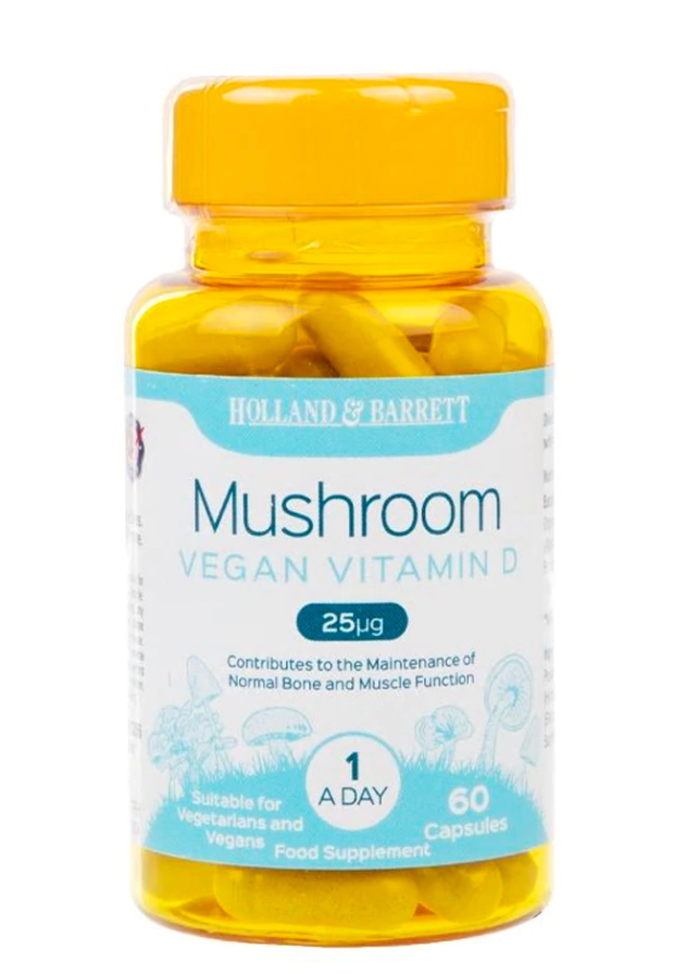 Holland & Barrett Mushroom Vegan Vitamin D 25ug 60 Capsules