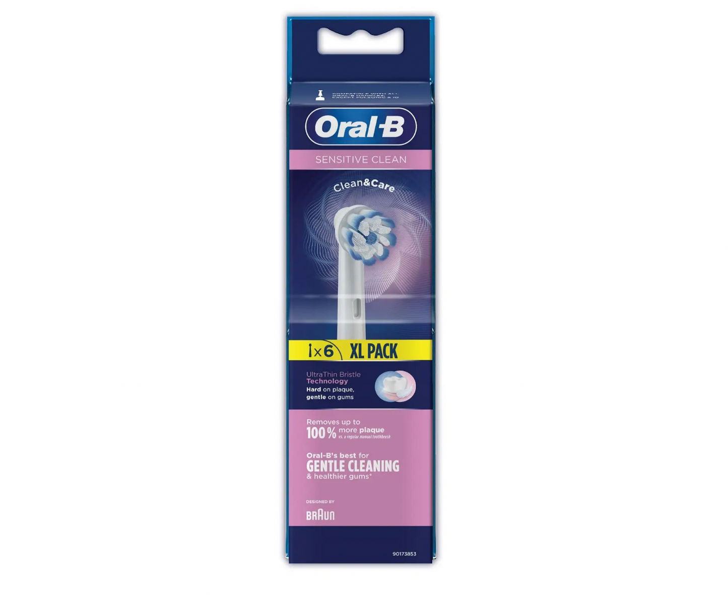 Oral-B Clean and Care Sensitive Clean Replacement Toothbrush Head, Pack of 6