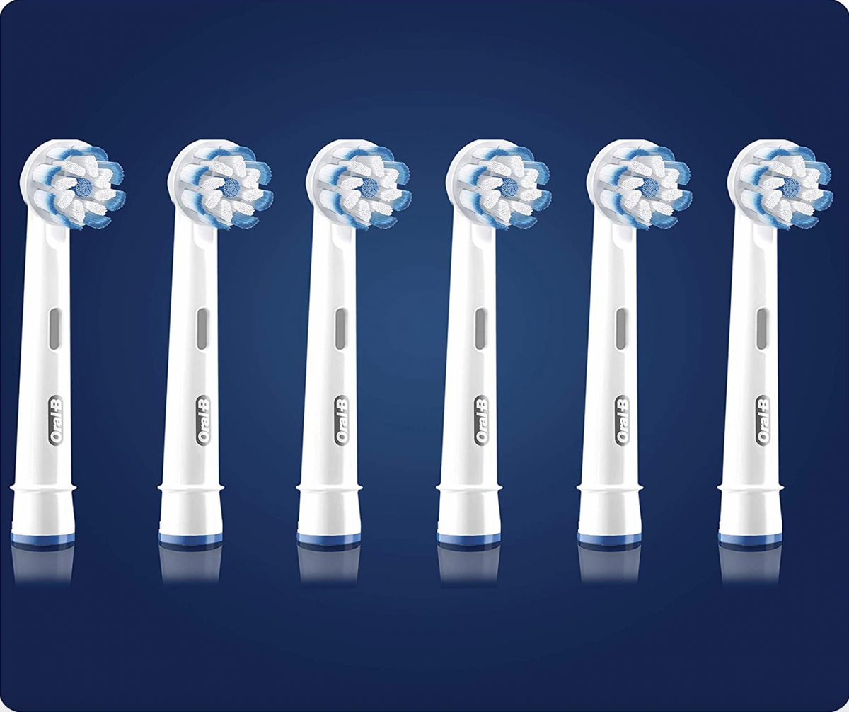 Oral-B Clean and Care Sensitive Clean Replacement Toothbrush Head, Pack of 6
