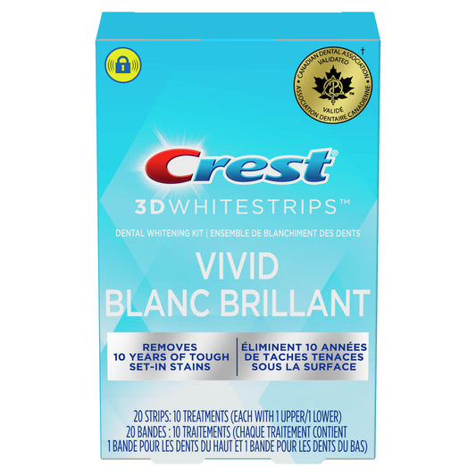 Crest 3D White Whitestrips Vivid Blanc Brillant 10 Treatments