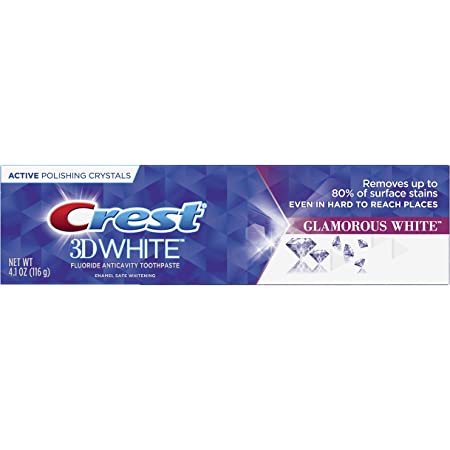 Crest, 3D White, Fluoride Anticavity Toothpaste, Glamorous White, 116g