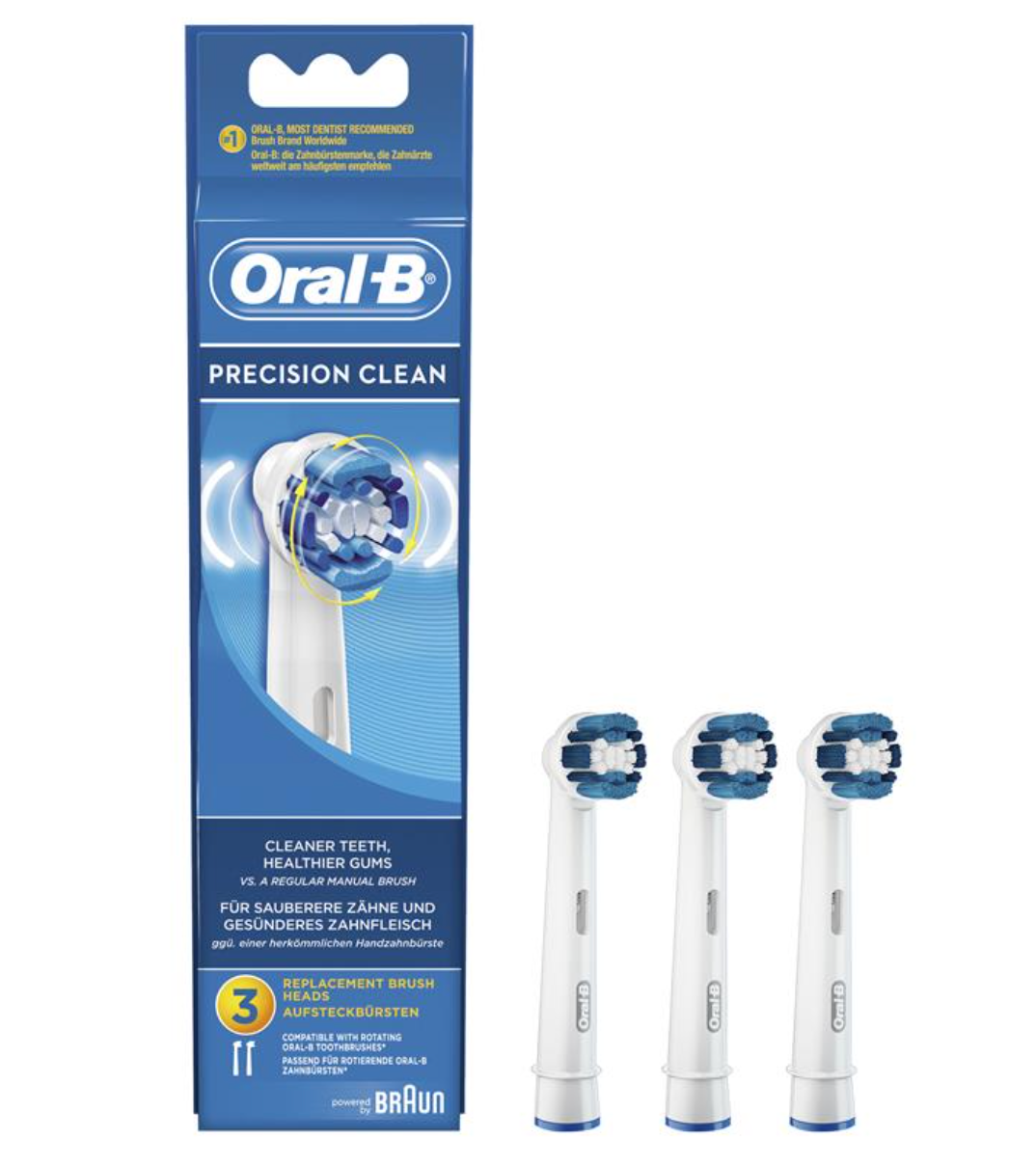 Oral B Precision Clean Replacement Electric Toothbrush Heads 3 Pack