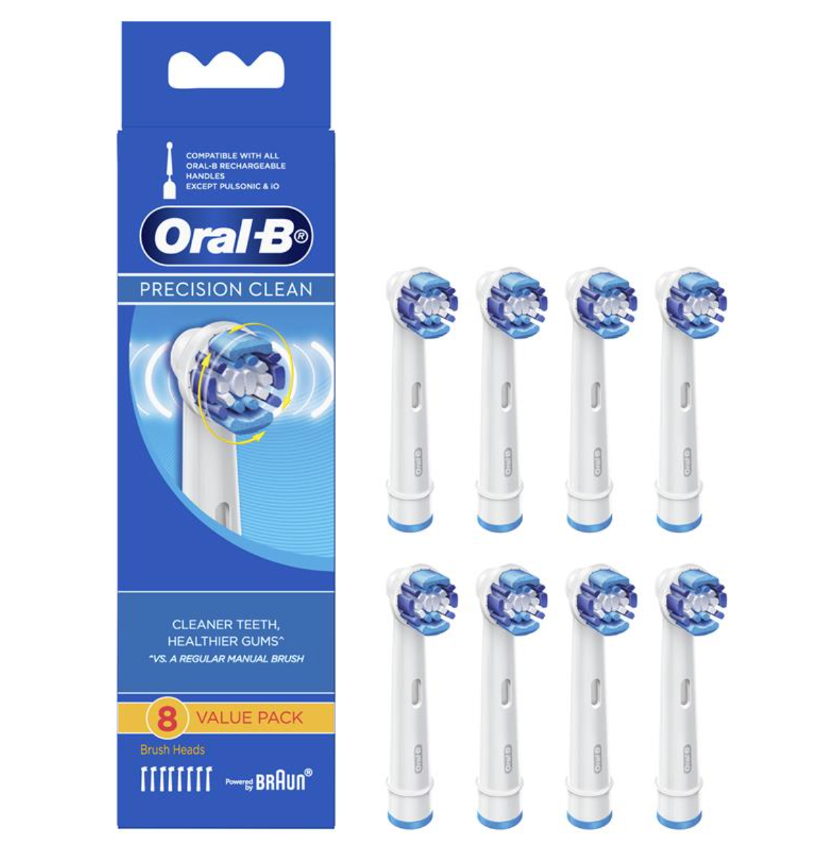 Oral B Power Toothbrush Precision Clean Refills 8 Pack