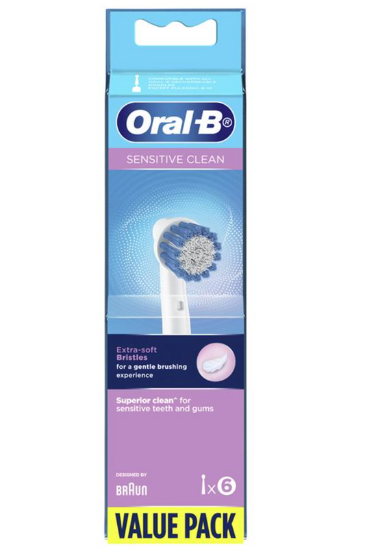 Oral B Power Toothbrush Clean Sensitive Refills 6 Pack