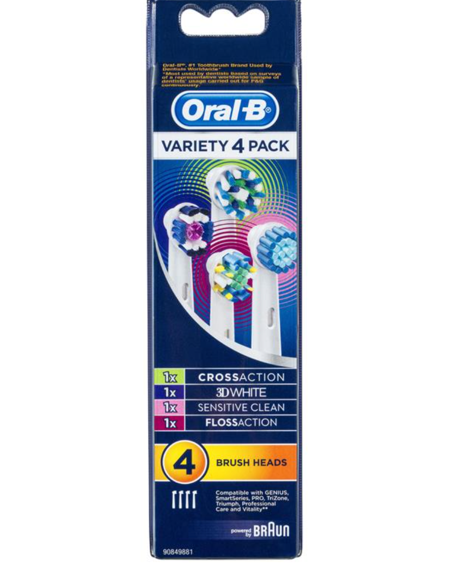 Oral B Power Toothbrush Variety Refills 4 Pack