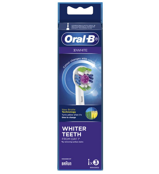 Oral B Power Toothbrush 3D White Refills 3 Pack