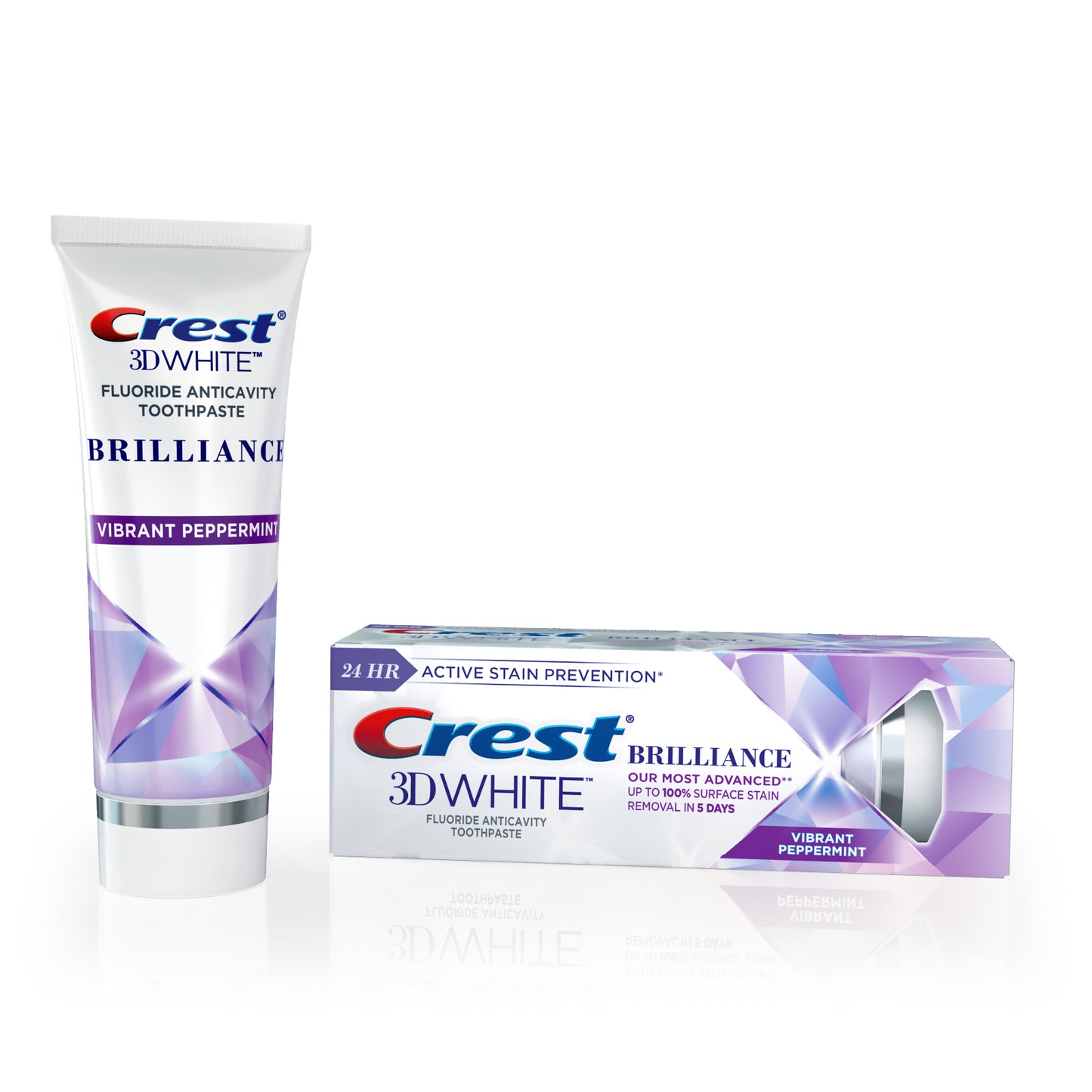 Crest, 3D White, Brilliance Toothpaste, Vibrant Peppermint, 116g