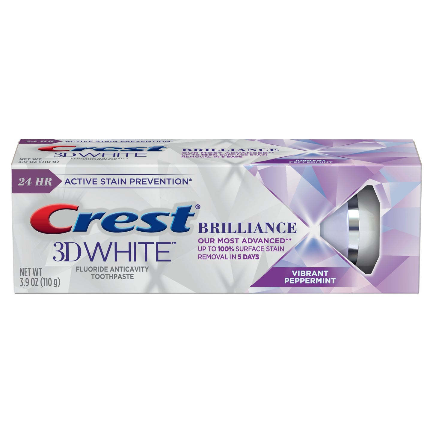Crest, 3D White, Brilliance Toothpaste, Vibrant Peppermint, 116g