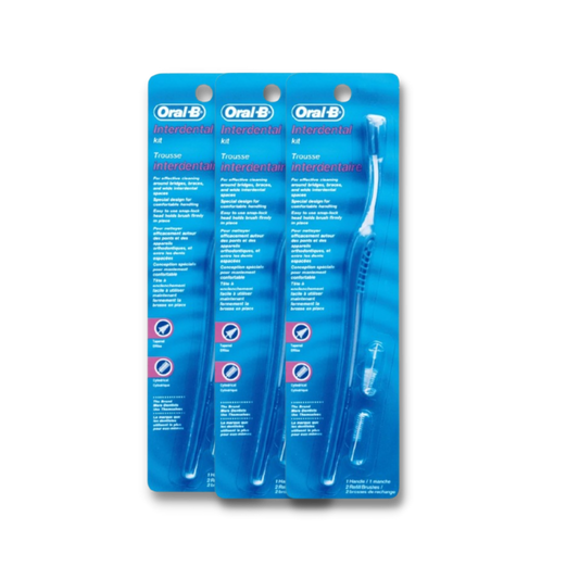 Oral B - Interdental Kit Blue Handle + Refill Brushes Cylindrical and Tapered (Parallel Import)